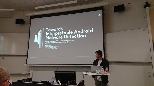 A lecture slide with the talk title