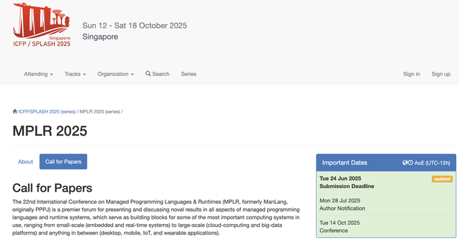 Screenshot of the linked MPLR website