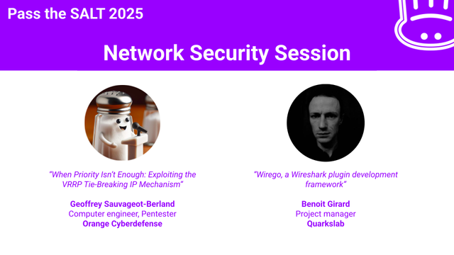 The picture shows the 2 speakers of the network session of the Pass the SALT 2025 edition