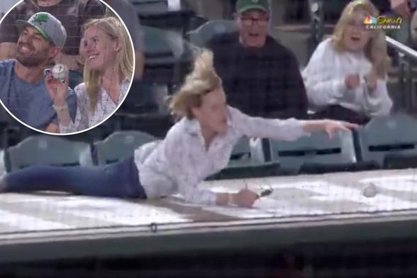 Fan's wild dive for foul ball a lone highlight for dreadful Athletics