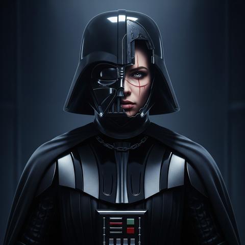 Darth Vaderra - The Dark Ascendant

Born as Anaka Skywalker, she was once a brilliant Jedi Padawan with unmatched potential. Ignored by the Council and betrayed by the system she vowed to protect, Anaka turned to the dark side.... not for power, but to bring order to a broken galaxy.
Now known as Vaderra, she enforces her will with ruthless precision, wrapped in obsidian armor and driven by pain and purpose. She is no longer guided by hope, but by the cold clarity of control.
Her voice echoes through the void with a chilling truth:

"I did not become darkness. You brought it."
