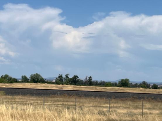 Thunderclouds piling up over the Sierra Nevada foothills