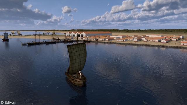 Reconstitution en réalité virtuelle du port antique de Fos-sur-Mer © Edikom