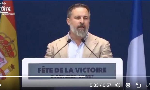 Abascal en un mitin de Patriots EU (Patriots EU)
