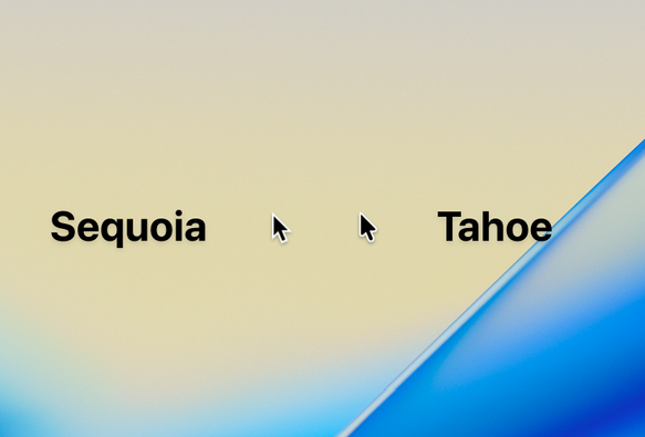 A comparison of the Sequoia and Tahoe cursor. The latter is noticeably rounder, but still keeps the iconic black-outlined-in-white-with-a-shadow look.