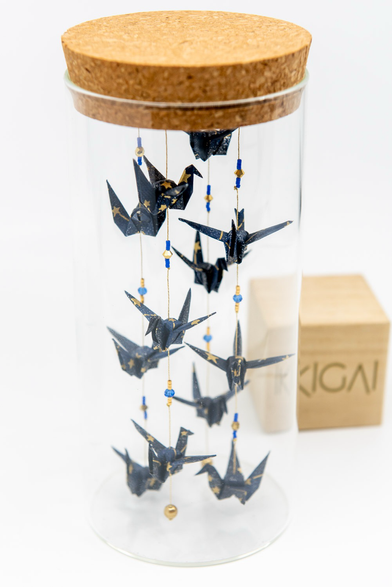 Volière bleue et or