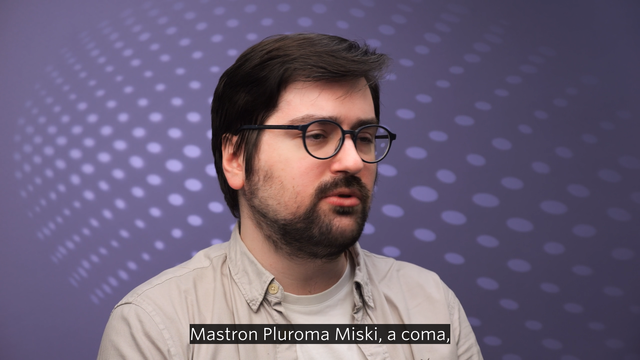 Gargron interview, he says "Mastron Pluroma Miski, a coma."
