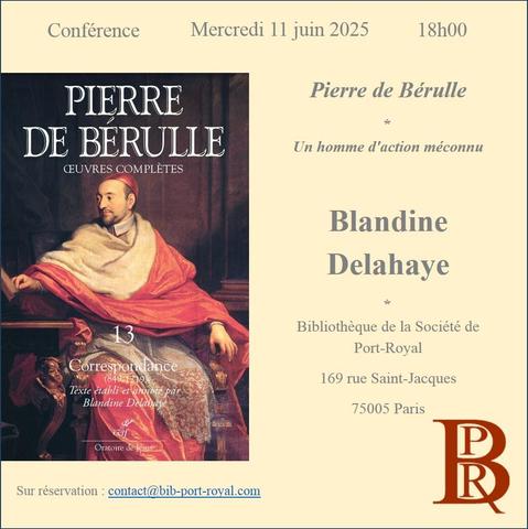 Affiche de la conférence "Pierre de Bérulle, un homme d'action méconnu".