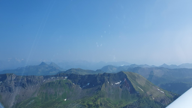 Blue sky and the alps horizon.