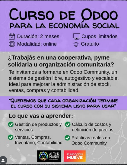 Postulate para el nuevo curso destinado a Personas usuarias finales de Odoo.
