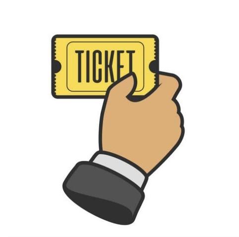 sketch of an hand holding a ticket