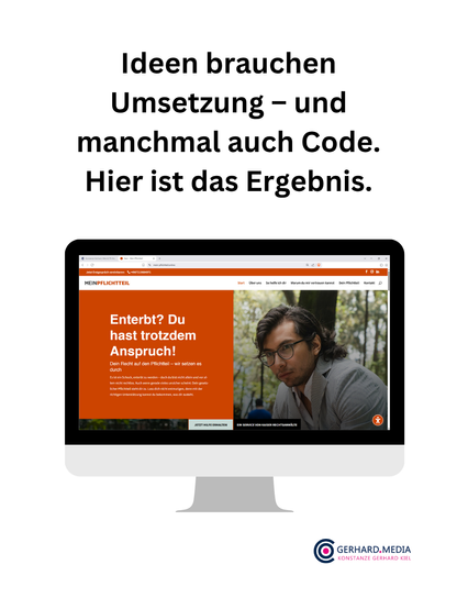 🎯 Ideen brauchen Umsetzung – und manchmal auch Code. Hier ist das Ergebnis. Denn: Jede Website hat ihre Geschichte – diese hier begann mit einer Idee. ✨