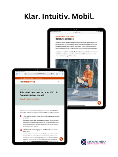 📱 Klar. Intuitiv. Mobil. Das Design lädt ein – und leitet weiter.