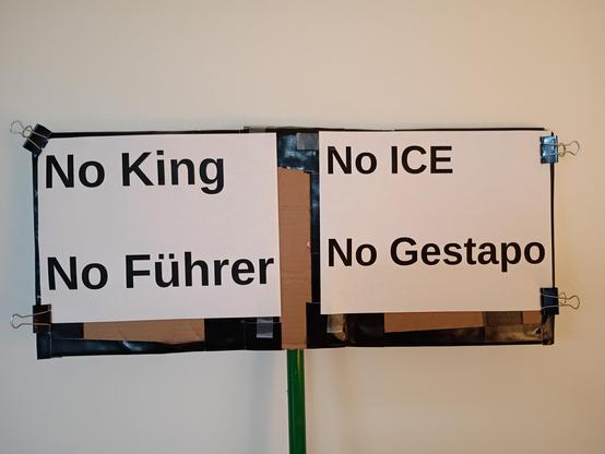 Same protest sign, other side:
Real Americans like due process, not concentration camps.