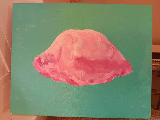painting of a pink cloud