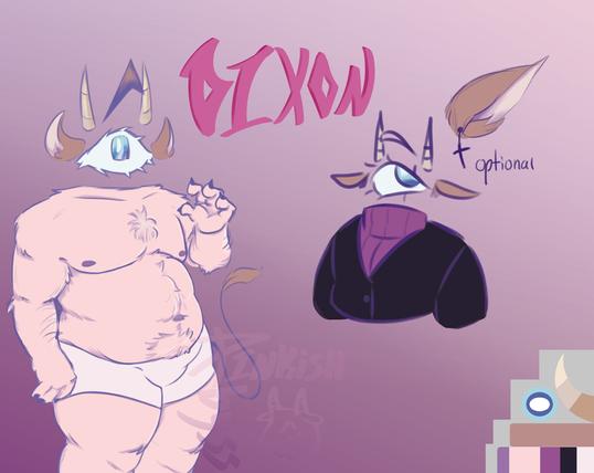 A reference sheet for my demon eyeball oc, Dixon
