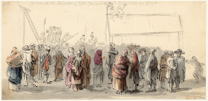 Drawn at The Execution of John Young in the Grass Market, Edinbr., © The Trustees of the British Museum