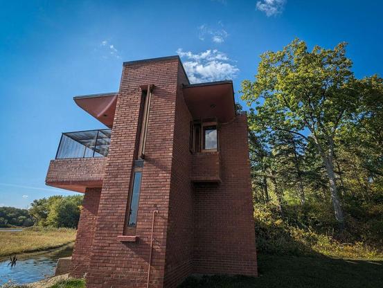 One of a series of photographs taken at a state park in Iowa that features a Frank Lloyd Wright-designed home.