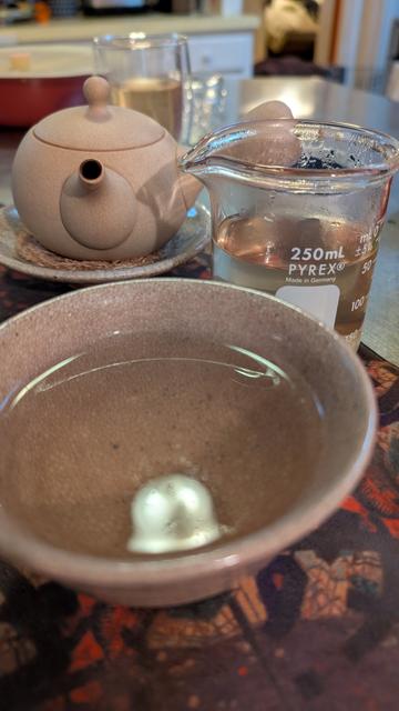 Tea in a crackleware bowl