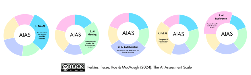 Graphic of the AI Assessment Scale 5 levels in circular form.