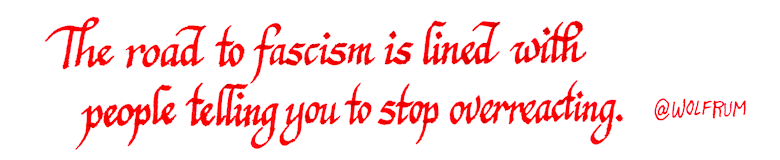 the quote in the post written in italic calligraphy in red ink