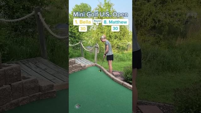 2025 Mini Golf U.S. Open Round 1 1. Bella vs 8. Matthew (Holes 13-14) #golf #minigolf #usopen #viral