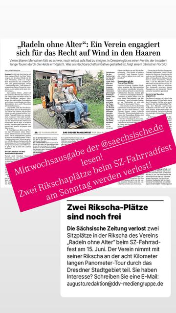 Foto vom Artikel und Hinweis auf heutige Printausgabe