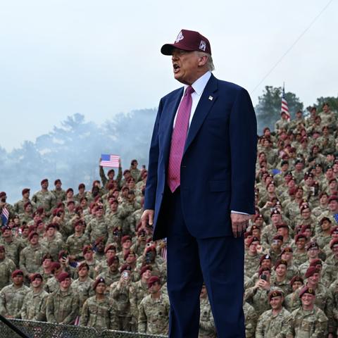President Trump spoke to Army troops at Fort Bragg in North Carolina on Tuesday.