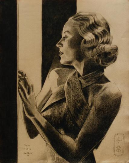 Another Carole

This graphite pencil drawing ‘Sans Titre – 09-06-25’ revisits American celebrity and moviestar Carole Lombard. More art deco-ish and less cubist, I guess. As to this one the amount of cubism is showing only mildly. That’s due to the usage of heavy chiaroscuro tones. Consequently there was little room for showing harsh and straight lines. Contour delineations were already blackened so many lines were incorporated into a perfect darkness. However, it still shows as a certain trademark personal to me. Which I came to call ‘Neo Deco’. That is because I think cubism is not the only aspect of this style I developed throughout the years.

Hollywood Photographer

Not the first time I drew her. Last time was in february of this year. Also on Ingres (Fabriano) and now on Hahnemühle’s. Perhaps I was just wondering how she would look like on this sort of paper. Ingres paper still is a favorite and a perfect reference picture I found was the inspirational source for this drawing. Which is Clarence Sinclair Bull’s by the way, a famous Hollywood photographer back in the day. So, thanks and respect to him. I simply adore those portrait side views and the reason for that is simple. These 1930s hairdos are nothing more than smashing pieces of art. Not even trying to imagine how much work have been put into these lush curly hairdos! They are perfect to cubist style them though. In Carole’s case there was a great tonal rhythym of white and dark areas cascading down her hair.