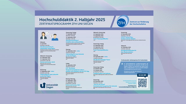 Der Hintergrund ist lila, blau und gründ. Allerdings wurde dieser verblasst und erscheint nur als leichter Hintergrund. Egentlich geht es um das neue Zertifikatsprogramm, welches sich über dem Hintergrund befindet.