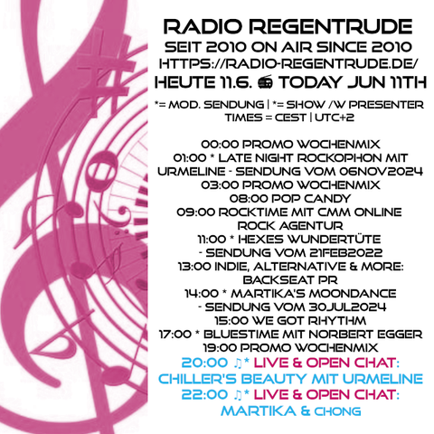 🇩🇪 Plakat mit den heutigen Radiosendungen. Bild (ohne Text): Pixabay, kein Bildquellennachweis erforderlich.

🇬🇧 Poster with details of today's radio shows. Image (without text): Pixabay, no image creds needed.