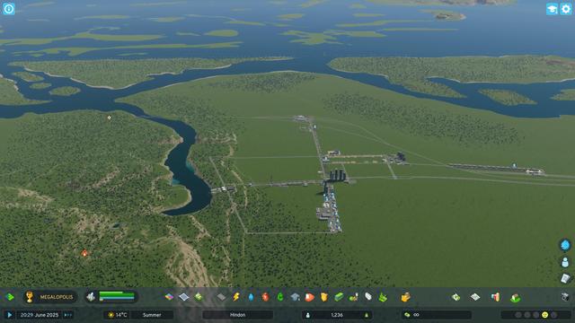 Birds eye view of the city of Hindon.
