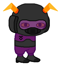 Stylized Homestuck walksprite of a troll!Xisumavoid.