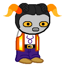 Stylized Homestuck walksprite of a troll!Keralis.