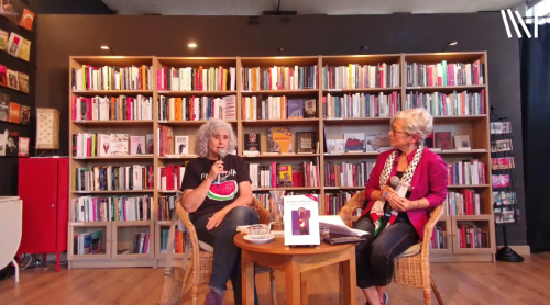 Alicia Alonso y Ángeles Cabria en la librería La Vorágine d eSantander presentando el libro