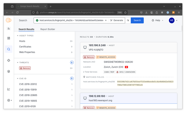 Screenshot of Censys Platform