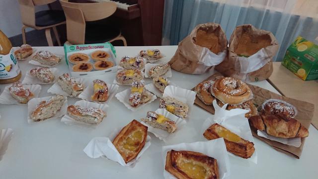 a table of assorted pastries
