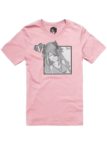 A pink tshirt with my drawing imposed as front as an example.