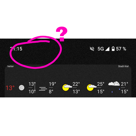 Screenshot Handy Statusleiste