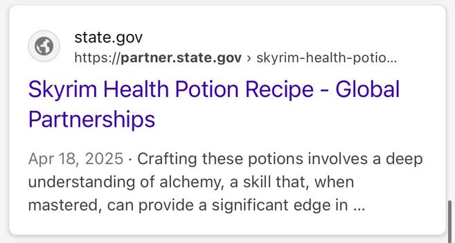 "Skyrim Health Potion Recipe"