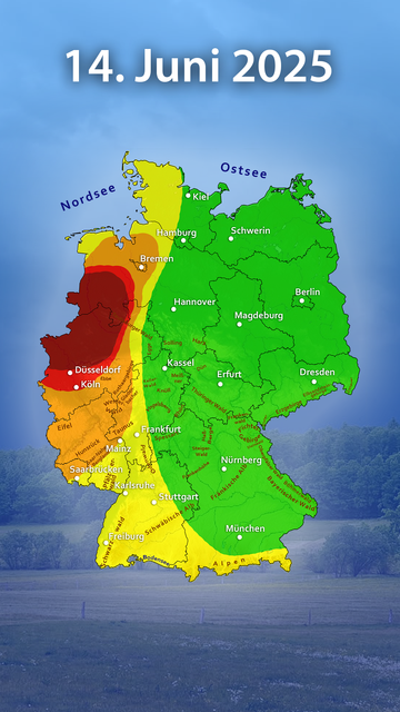 Unwettergefahr am 14. Juni 2025