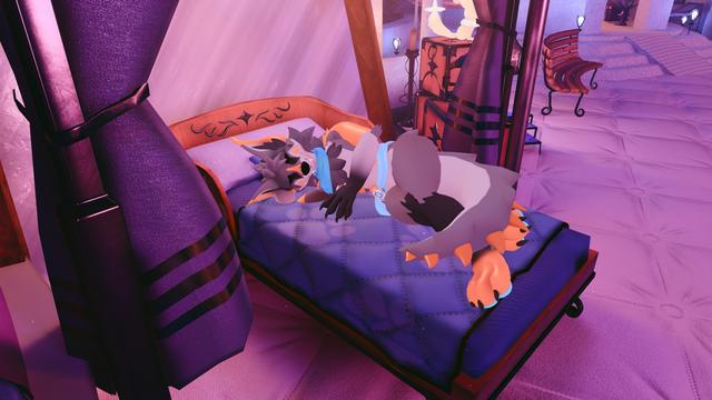 me sleeping in a cozy blue bed