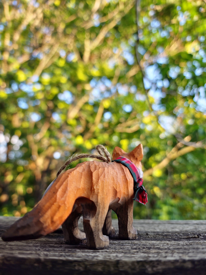 Photo of a fox model sculpture outside