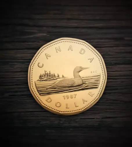 The original "Loonie". Canada's one-dollar circulation made its debut in 1987.