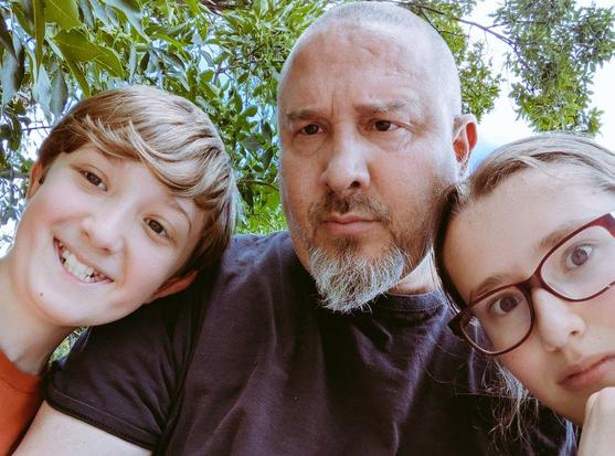 Haacks networking owner Jonathan Haack with his two kids