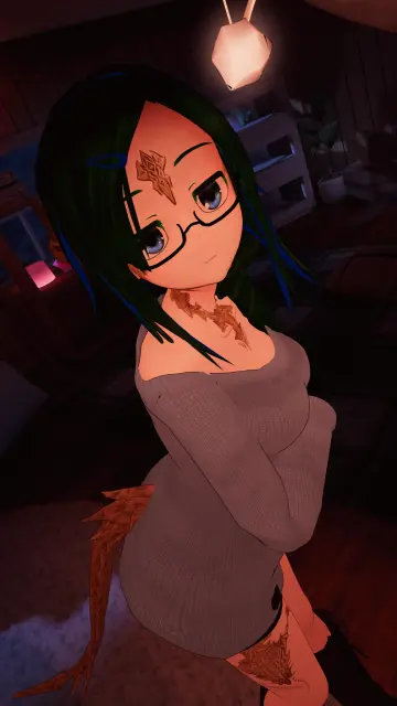 VR photo of my VRChat main character, Sola, in her Fairy Dragon form (anime girl with green-blue hair, glasses, draconic scales, fairy wings).

It's not a world showcase photo but:

World: Pocket Rain
Author: Silyataru
Note: The world supports VRC Light Volumes!