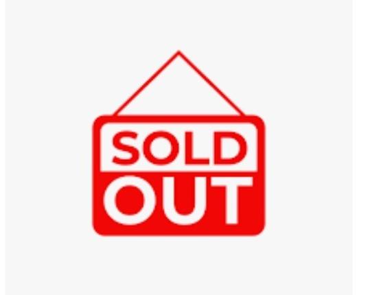Sign stating "SOLD OUT" on white background
