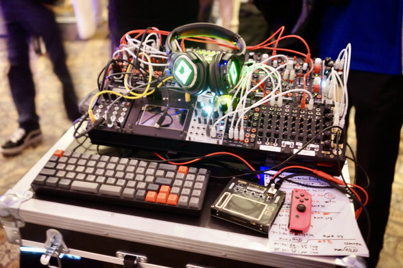 Photograph of the rack in action this April