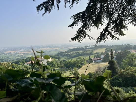Scenic view of beautiful Emilia Romagna in the morning, taken from the way uphill to to BErtinoro Castle.