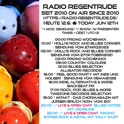 🇩🇪 Plakat mit den heutigen Radiosendungen. Bild (ohne Text): Pixabay, kein Bildquellennachweis erforderlich.

🇬🇧 Poster with details of today's radio shows. Image (without text): Pixabay, no image creds needed.